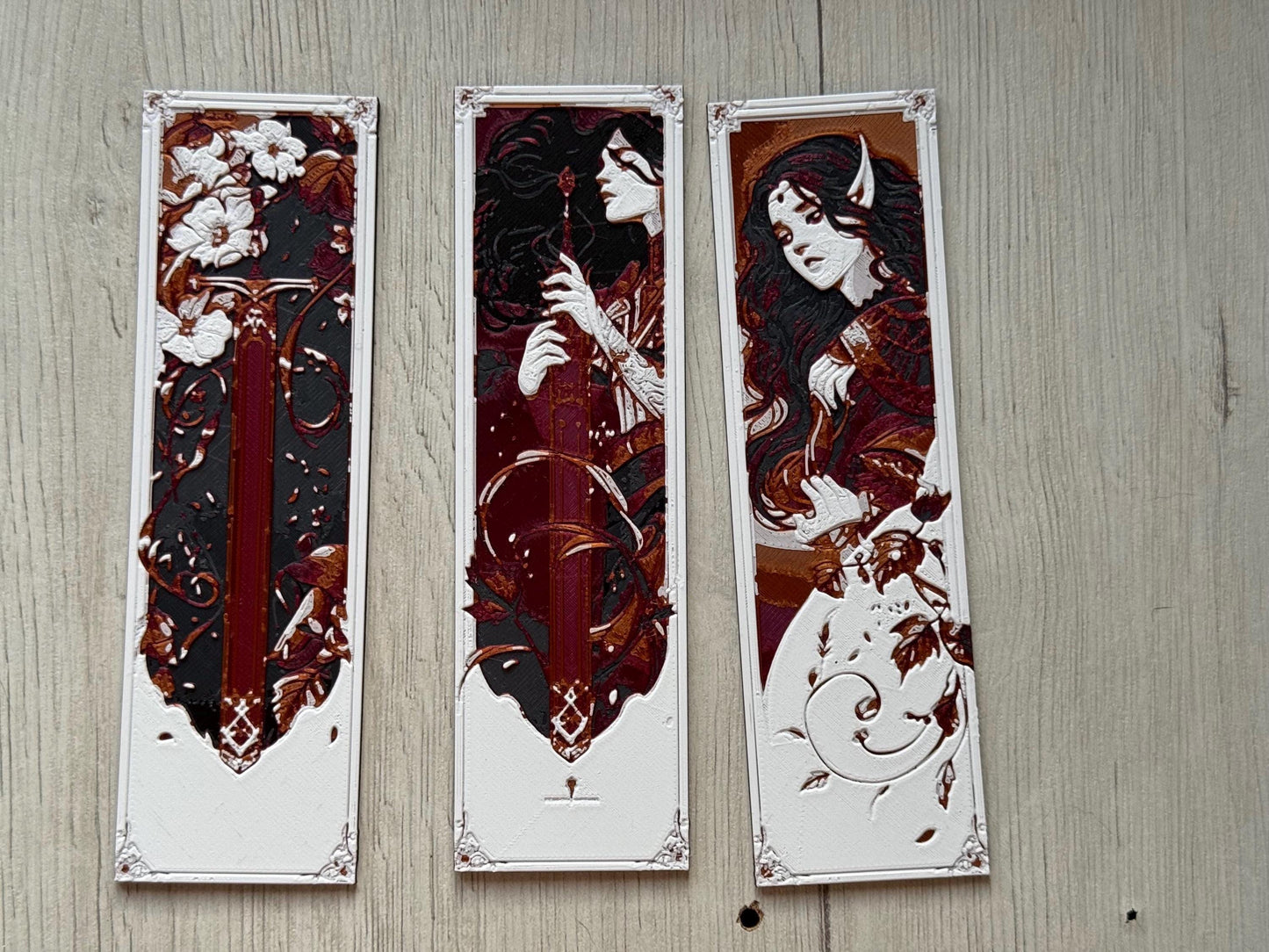 Bookmark - "Thorns and roses" / fantasy bookmark / autumn bookmark