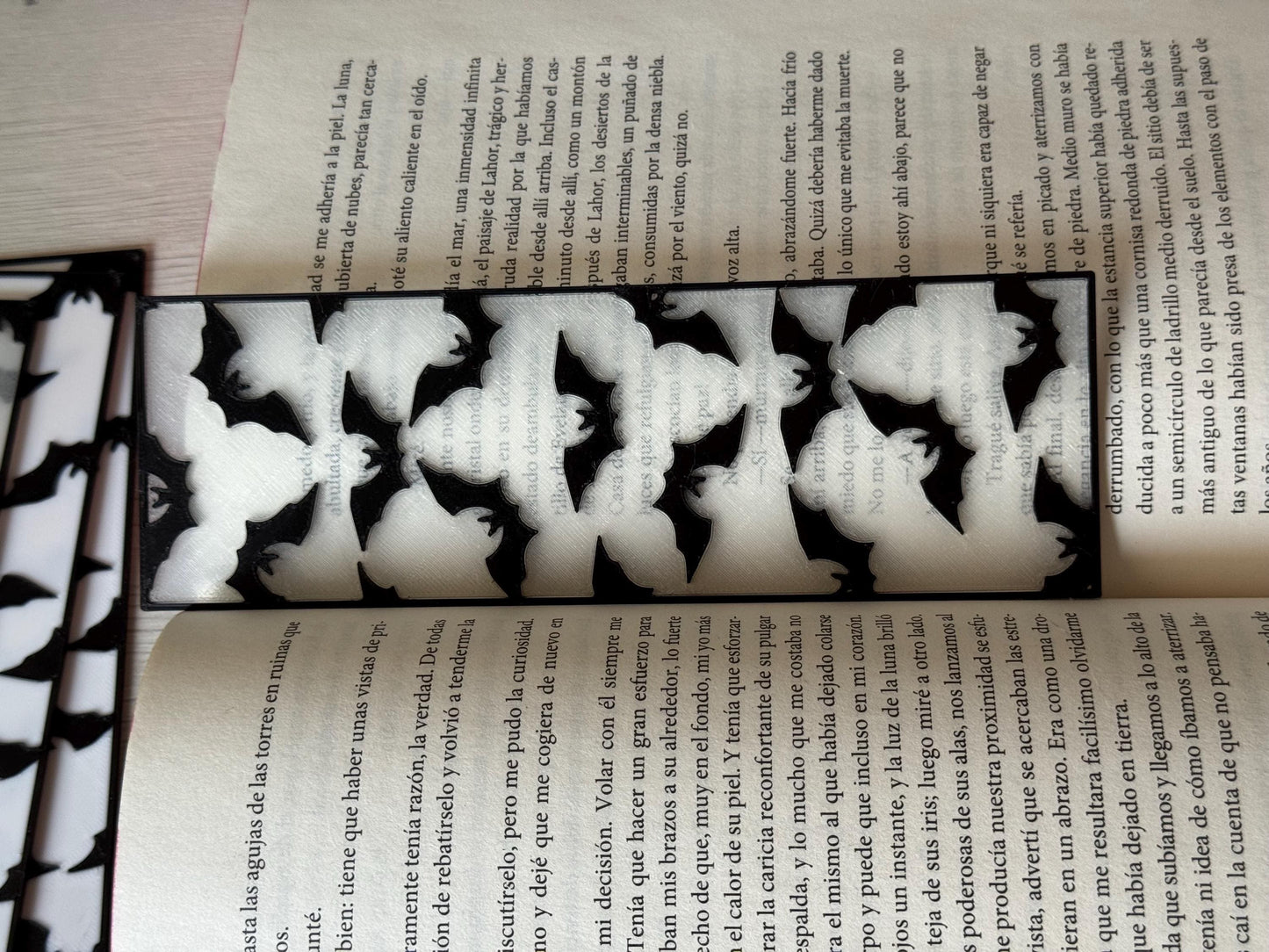 at Bookmark – Stained Glass Effect 3D Printed Bookmark | Spooky Cute Halloween Gift | Translucent PLA | Gift for Book Lovers and Readers