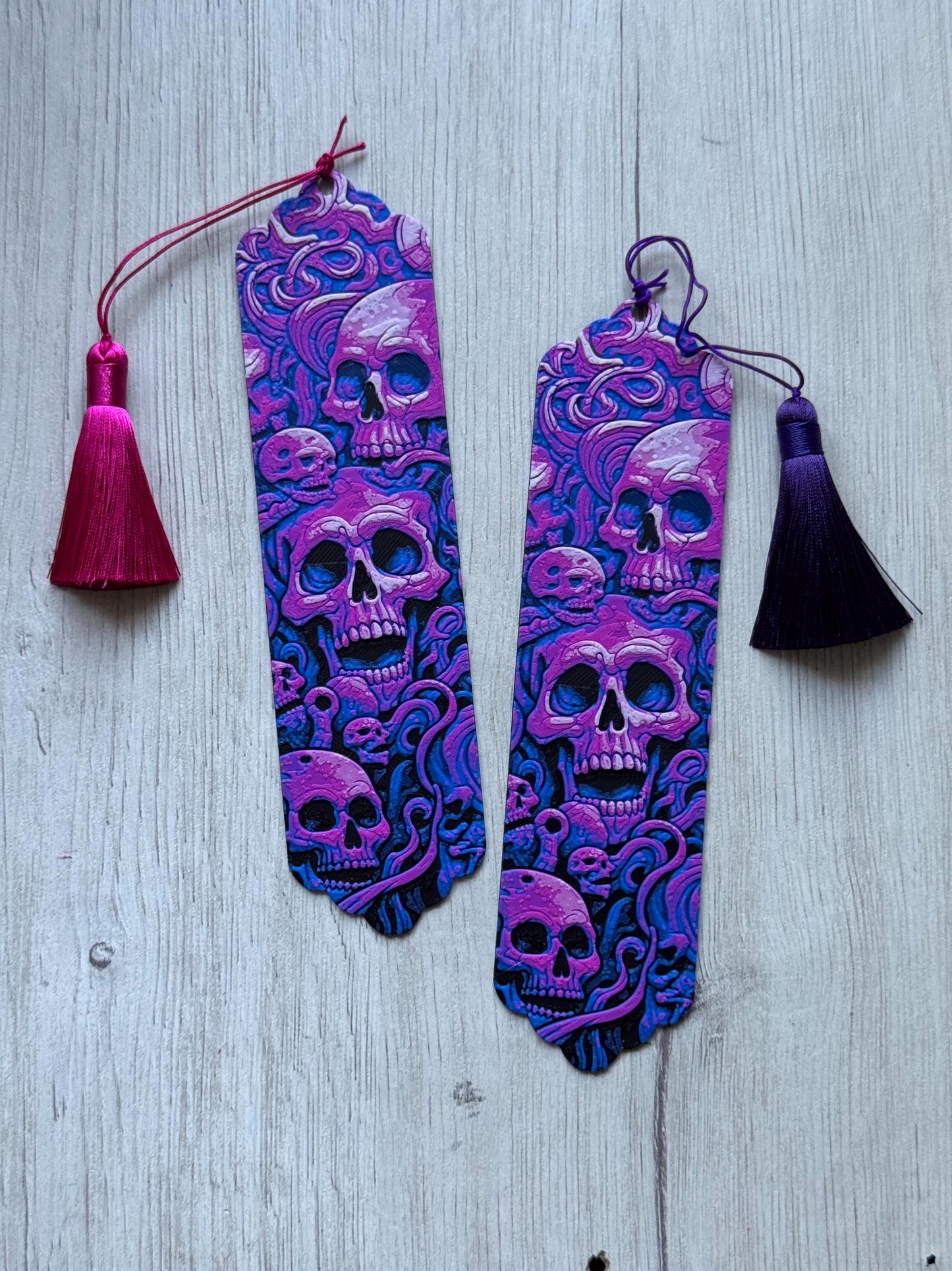 Purple Skull Bookmark Set - Fantasy Bookmark | Spring Bookmark | Reading Accessories