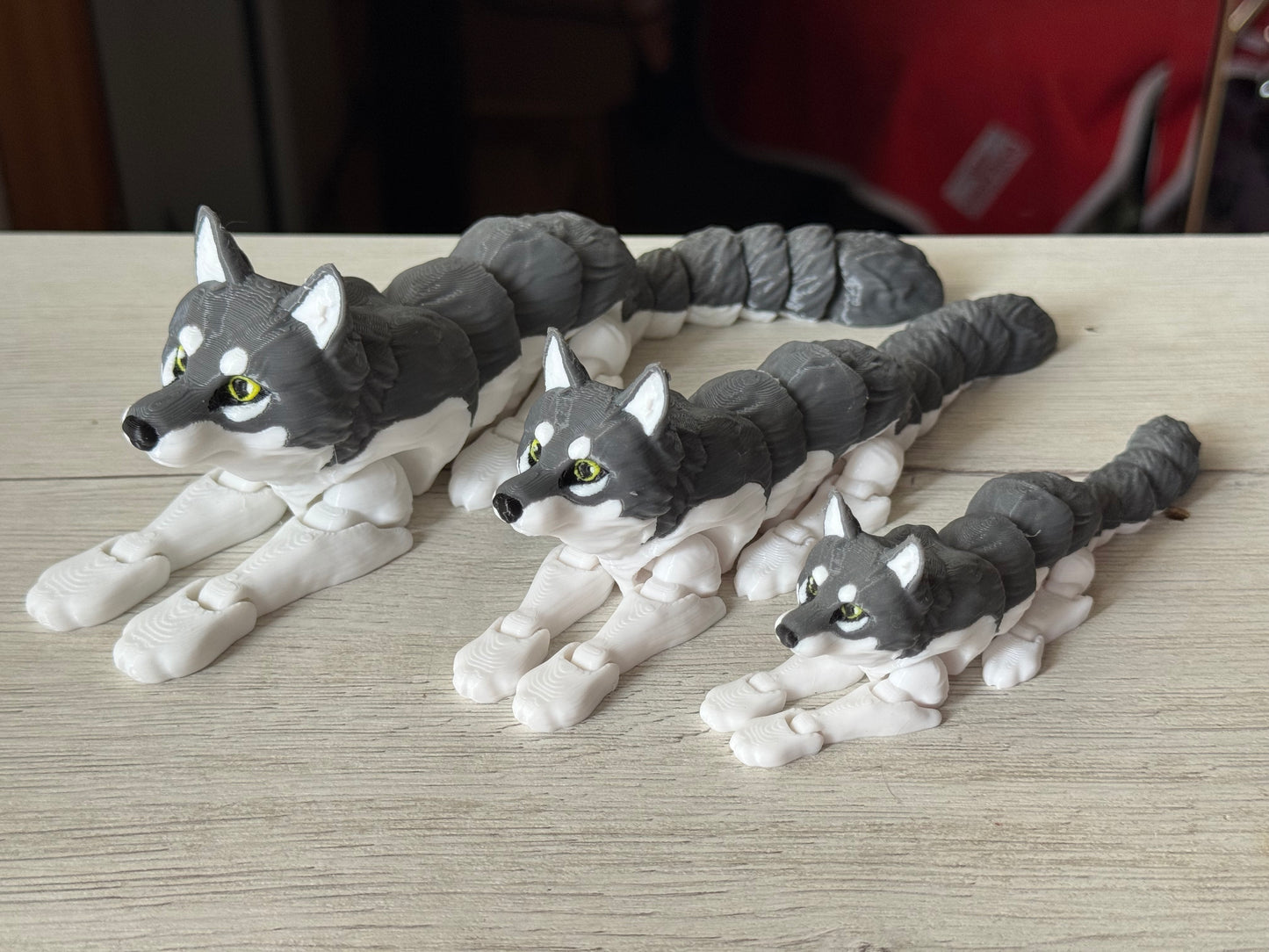 Articulated Animal Figurines β Posable Fox, Wolf, Tiger, Cheetah, Arctic Leopard | 3D Printed Figure | Flexible Animal Gift