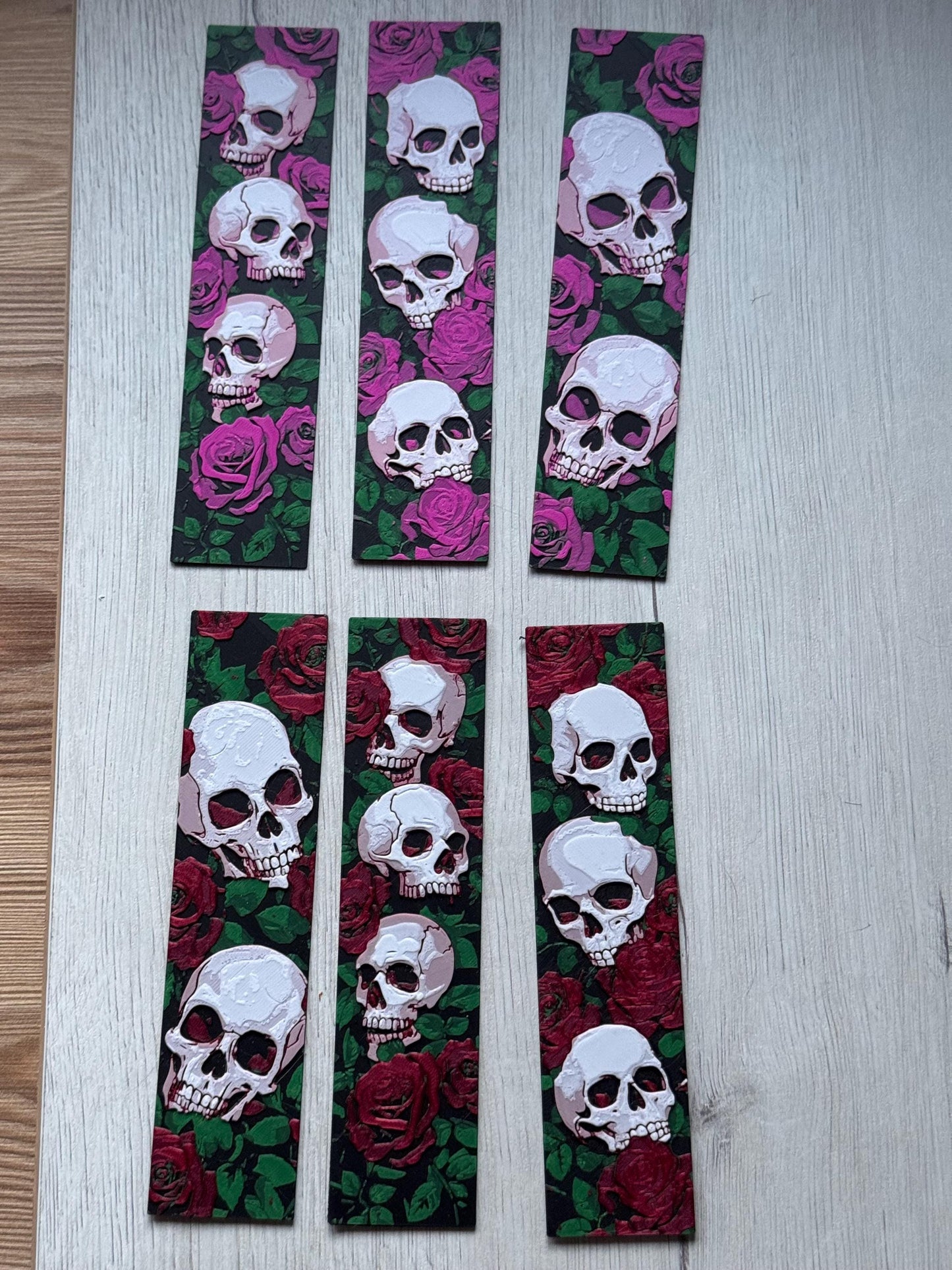 Bookmark set - "Skull & Roses", fantasy bookmark, bookmark, halloween