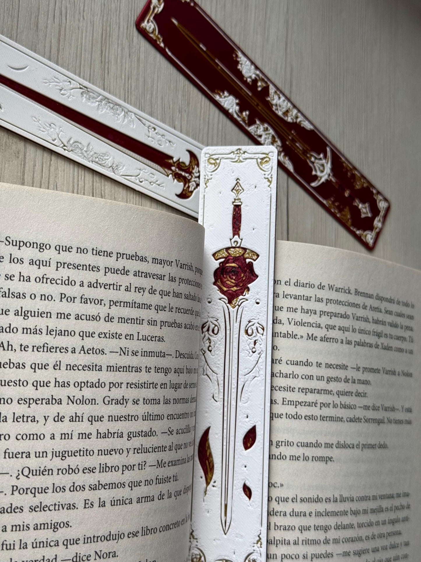 Bookmark - "Blade & Blossom" / fantasy bookmark / autumn bookmark