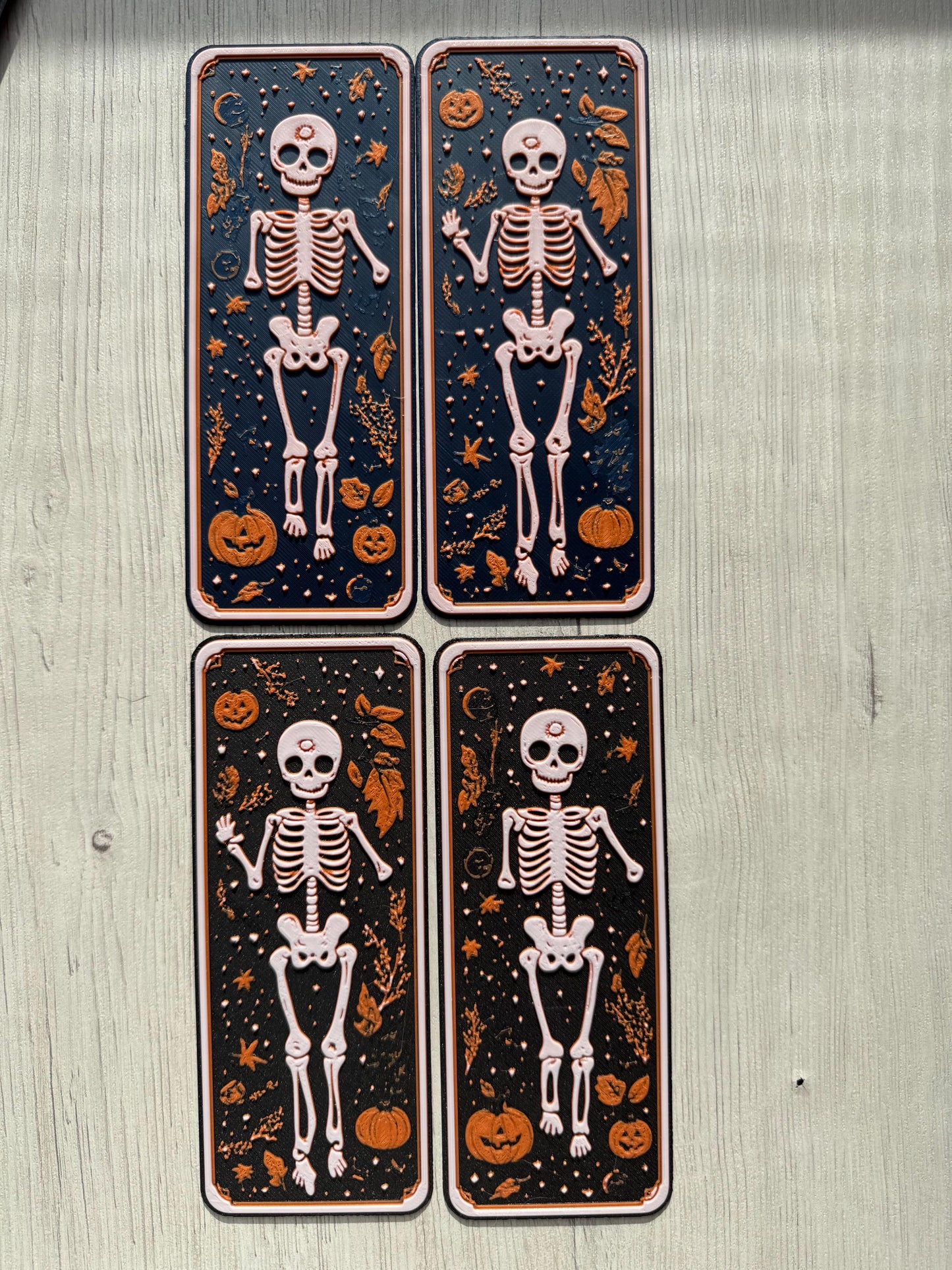 Bookmarks set - Dancing skeletons , fantasy bookmark, autumn bookmark, halloween bookmarks, kawaii