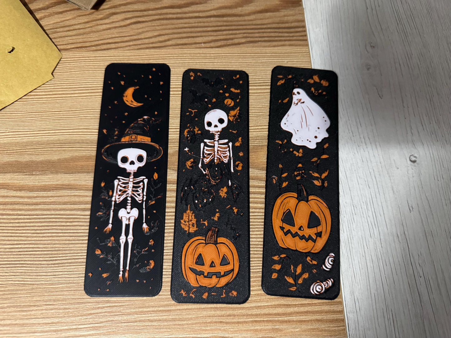 Bookmarks set - Skele-fun , fantasy bookmark, autumn bookmark, halloween bookmarks, kawaii