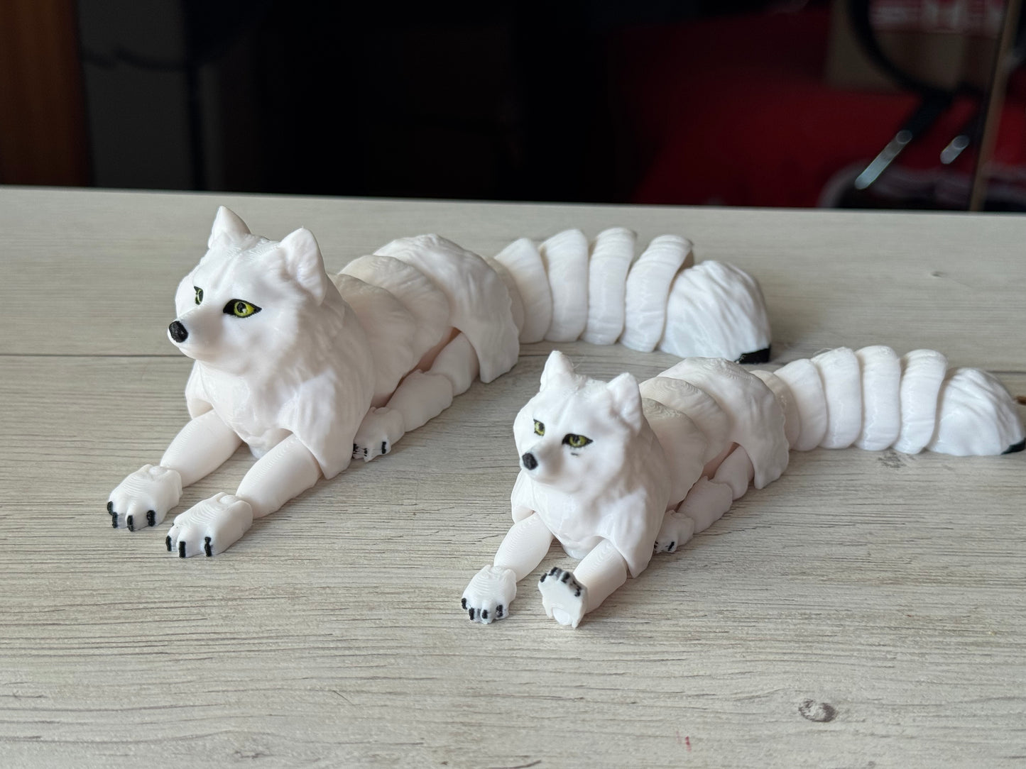 Articulated Animal Figurines – Posable Fox, Wolf, Tiger, Cheetah, Arctic Leopard | 3D Printed Figure | Flexible Animal Gift
