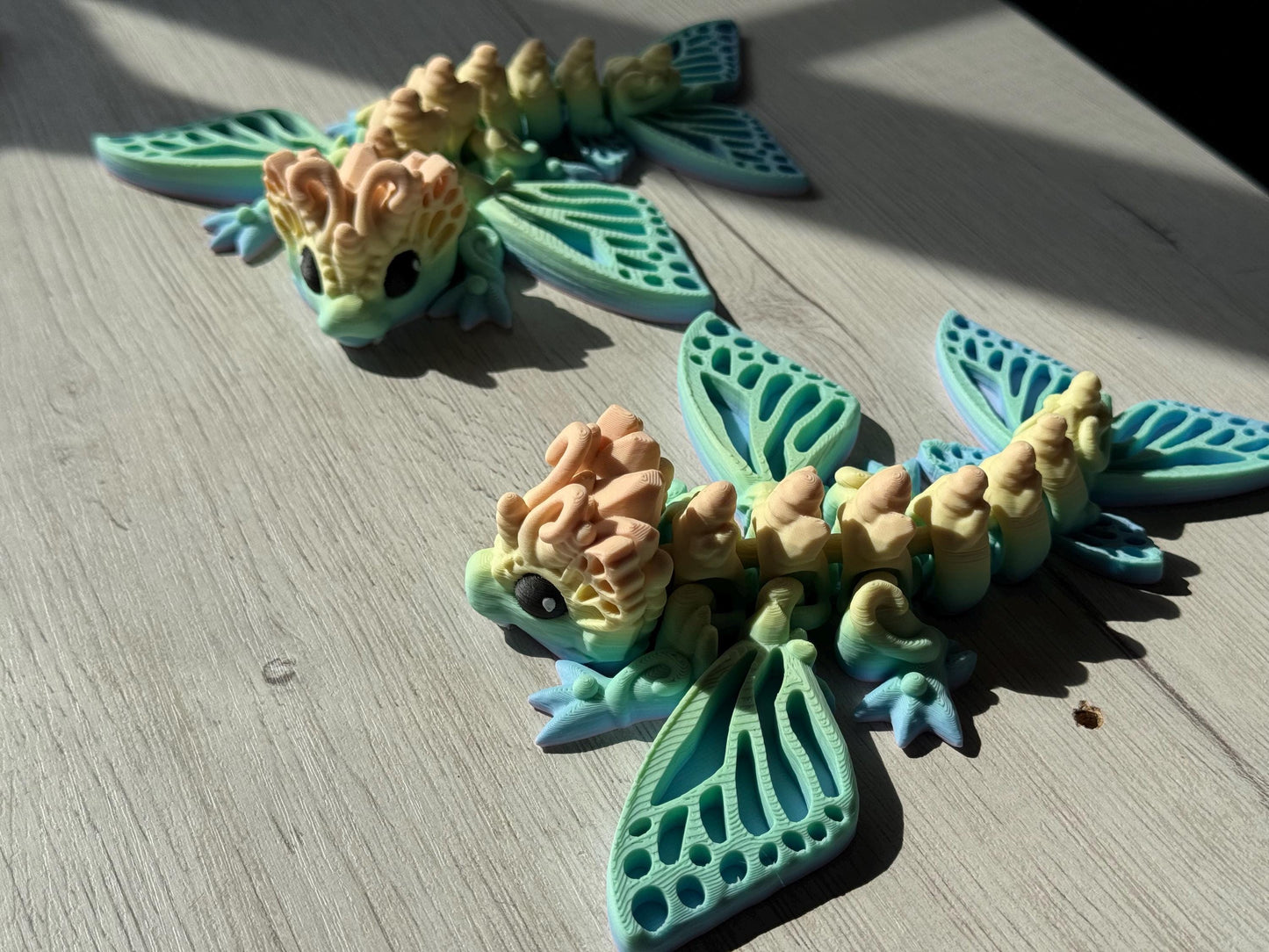 Baby dragon butterfly - gift for dragon lovers, printed dragon, figurines for desk
