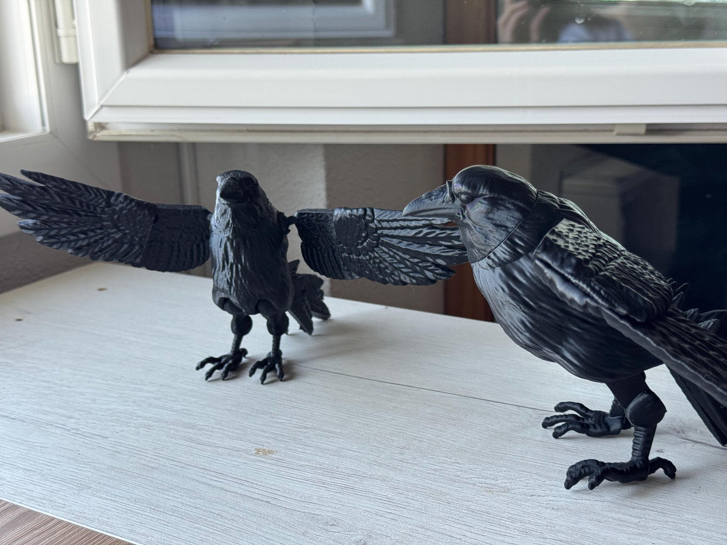 Articulated Raven Figure | Gothic Decor | Fantasy Desk Decor | Raven Collector Gift