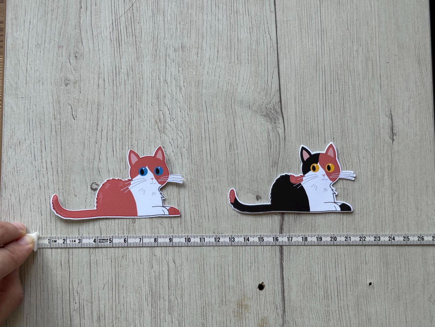 Cat Stickers – Hand Drawn, Custom Colors & Hair Patterns – Matte, Glossy or Holographic – Cute Gift for Cat Lovers