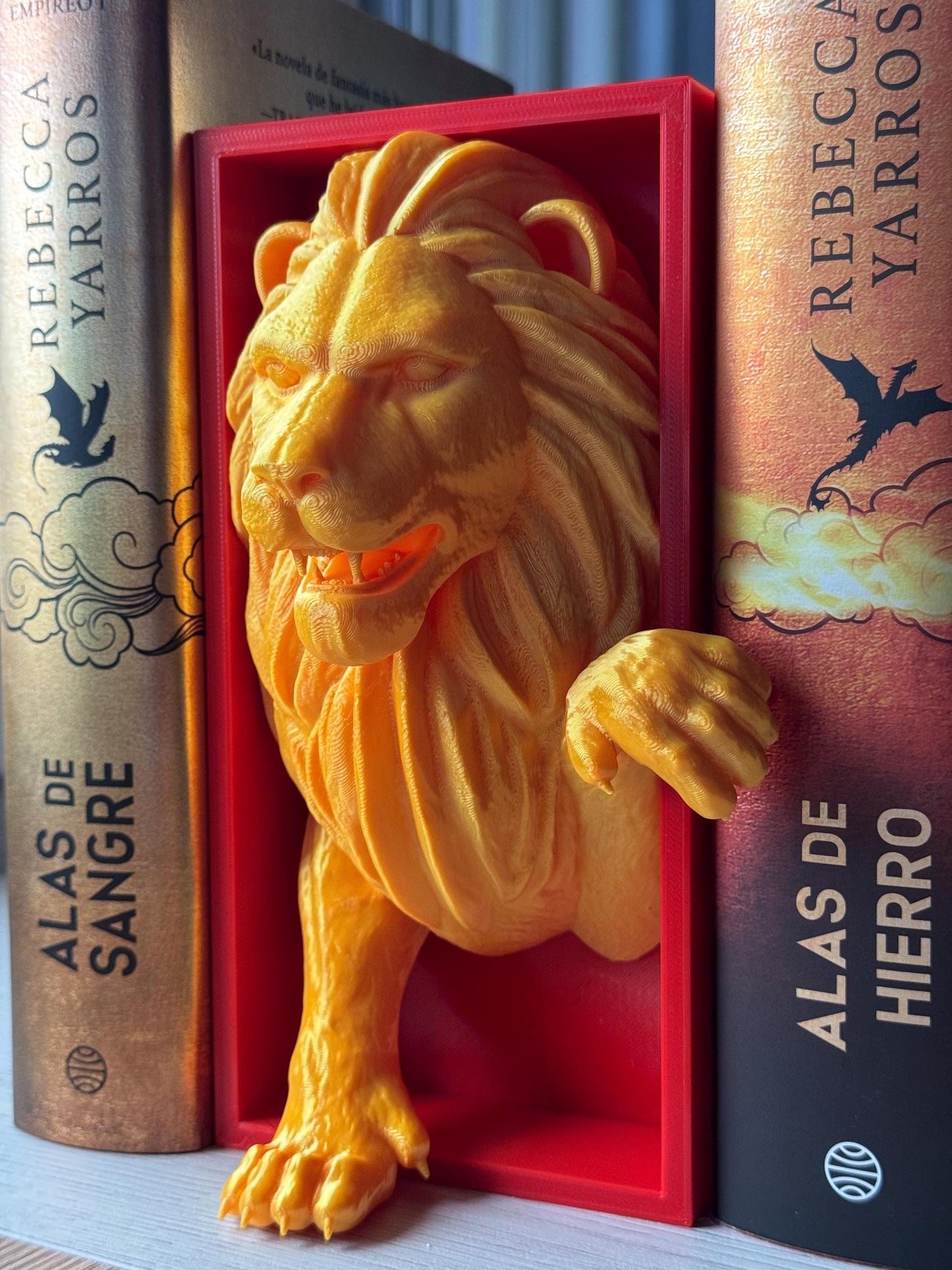 Animals emerging among books - book separator lion, book separator eagle, book separator snake, fantasy book nook, animal book nook