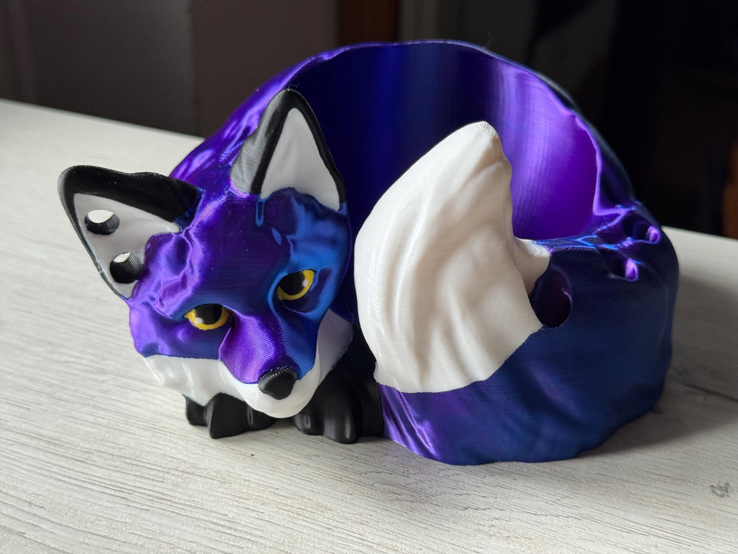 Adorable fox shaped wool bowl, wool holder, holder for storing crochet hooks, knitting needles and more