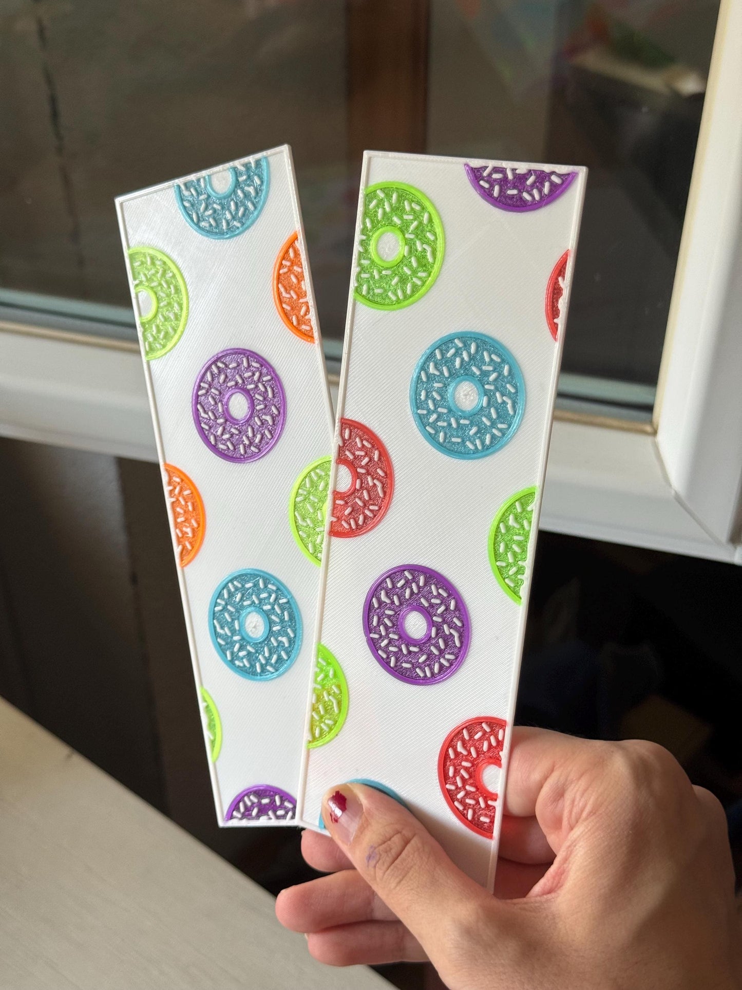 Stained Glass Donut Bookmark – Translucent Plastic Bookmark for Book Lovers | Cute Summer Reading Gift | Colorful Donut Gift for Readers