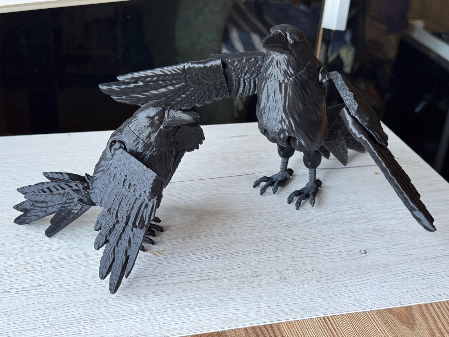 Articulated Raven Figure | Gothic Decor | Fantasy Desk Decor | Raven Collector Gift