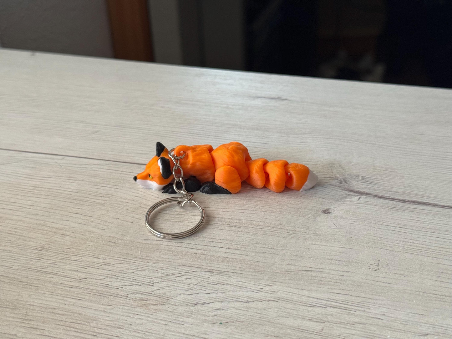 Mini Fox Keychain – 3D Printed Cute Keyring, Fantasy Bag Charm, Custom Colors