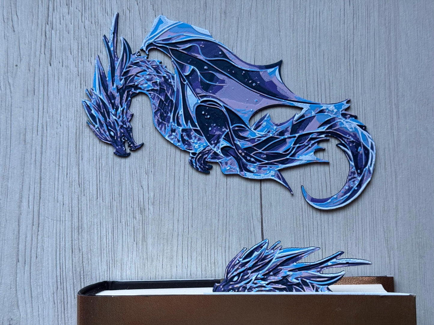 Crystal Wyvern bookmark - fantasy bookmark, winter bookmarks,