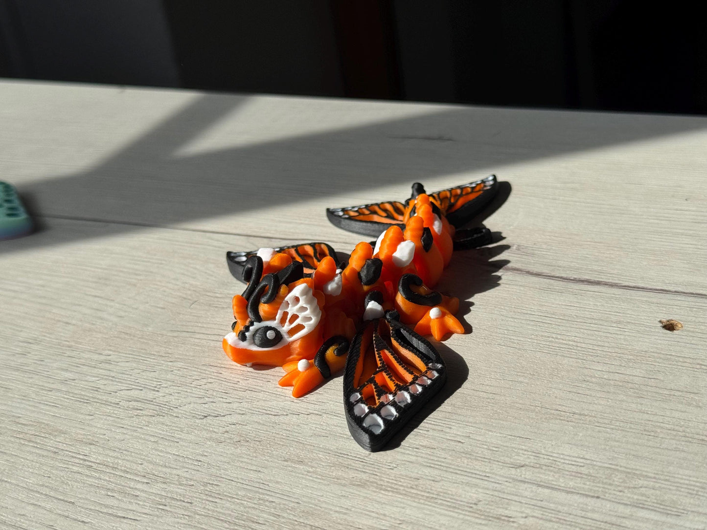 Baby dragon butterfly - gift for dragon lovers, printed dragon, figurines for desk