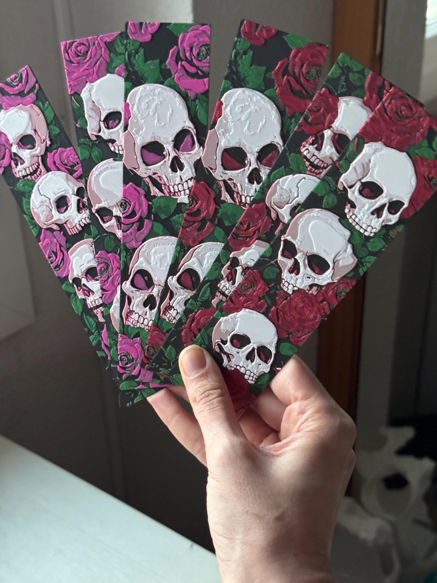 Bookmark set - "Skull & Roses", fantasy bookmark, bookmark, halloween