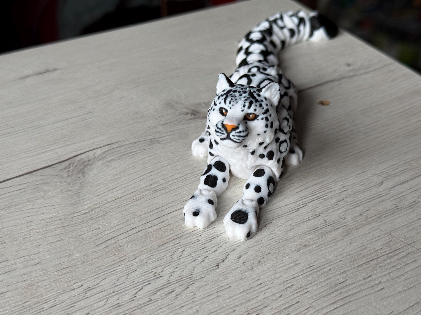 Articulated Animal Figurines – Posable Fox, Wolf, Tiger, Cheetah, Arctic Leopard | 3D Printed Figure | Flexible Animal Gift