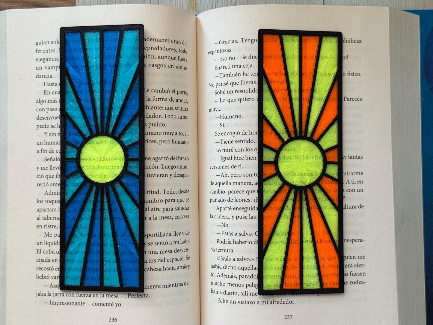 Sun bookmark - Stained Glass Effect | Translucent Plastic Bookmark | Unique Gift for Book Lovers | Colorful Summer Reading Accessory
