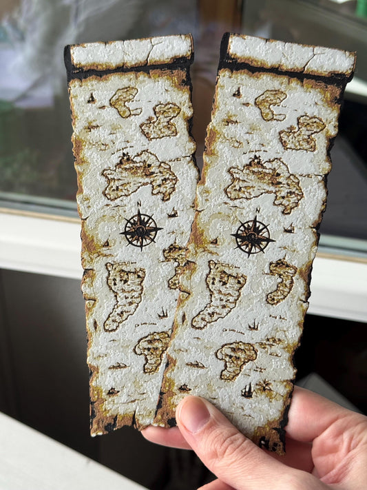 Pirate Map Bookmark Set - Fantasy Bookmark | Spring Bookmark | Reading Accessories