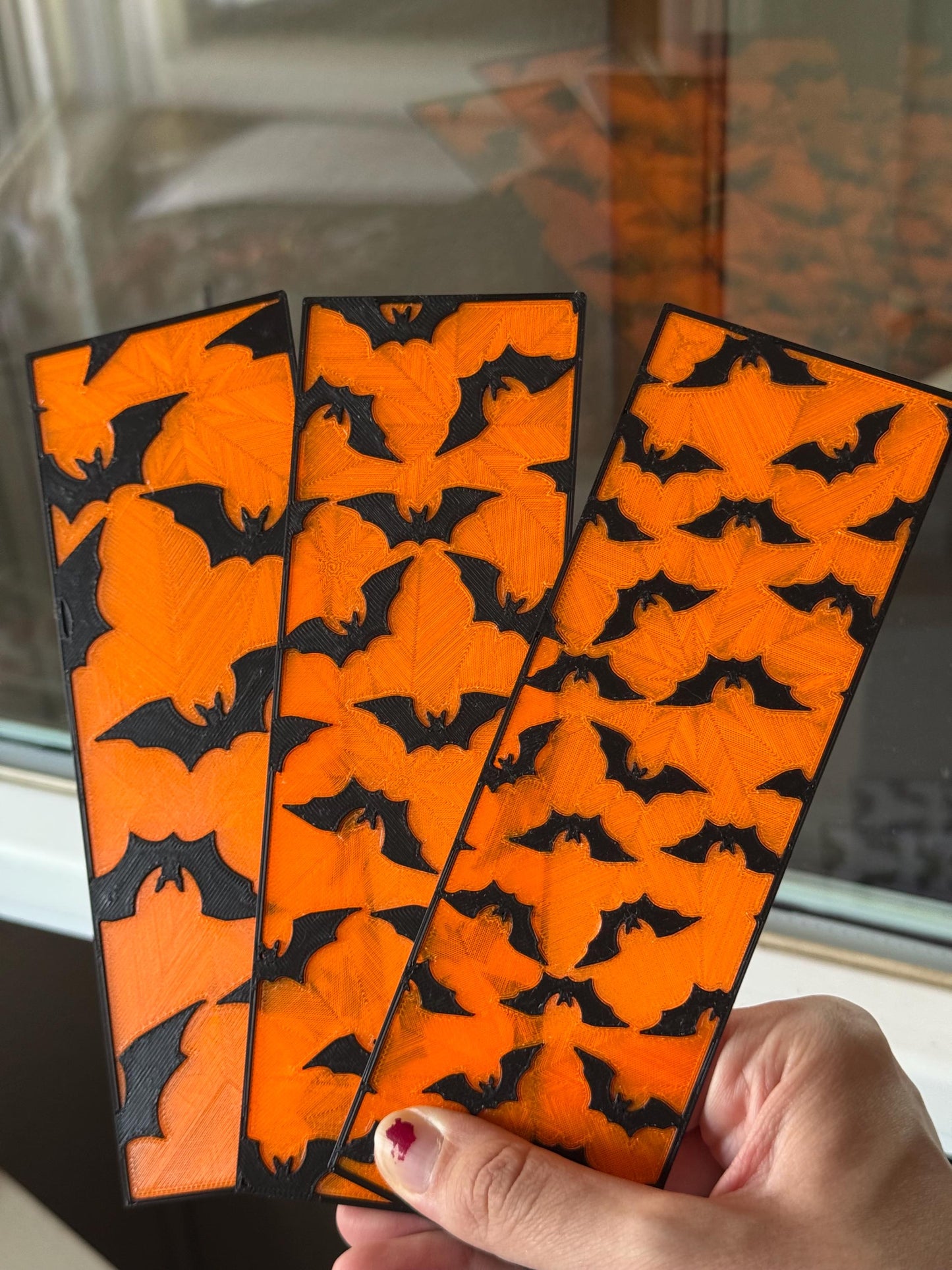 at Bookmark – Stained Glass Effect 3D Printed Bookmark | Spooky Cute Halloween Gift | Translucent PLA | Gift for Book Lovers and Readers