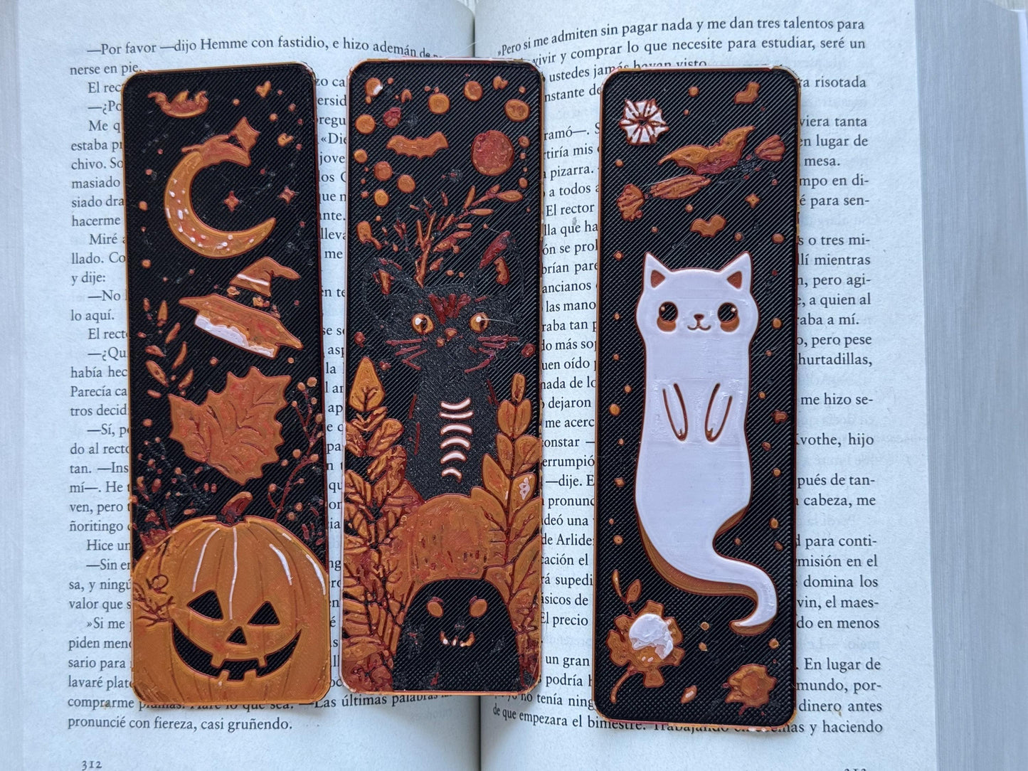 Bookmarks set - Witch's familiars , fantasy bookmark, autumn bookmark, halloween bookmarks, kawaii