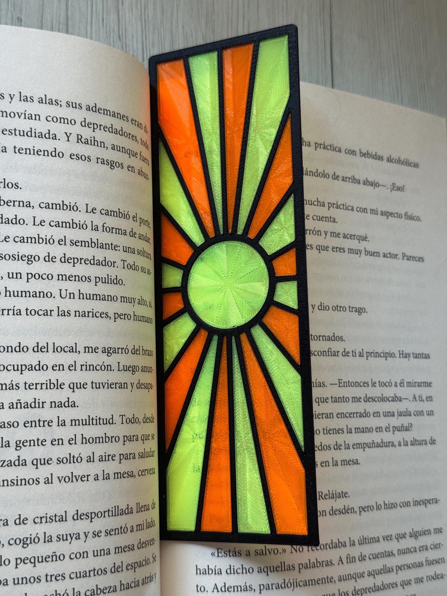 Sun bookmark - Stained Glass Effect | Translucent Plastic Bookmark | Unique Gift for Book Lovers | Colorful Summer Reading Accessory
