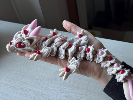 Bebé dragón de galletas corazón  articulado - regalo para amantes de los dragones, dragón impreso, figuras para escritorio, cookie figure
