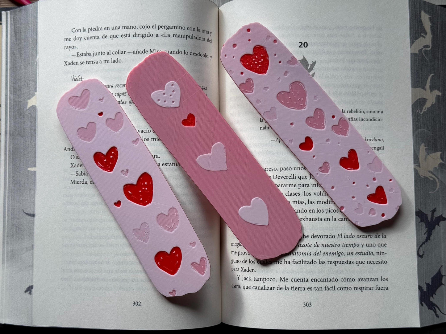 Bookmark set - hearts bookmark