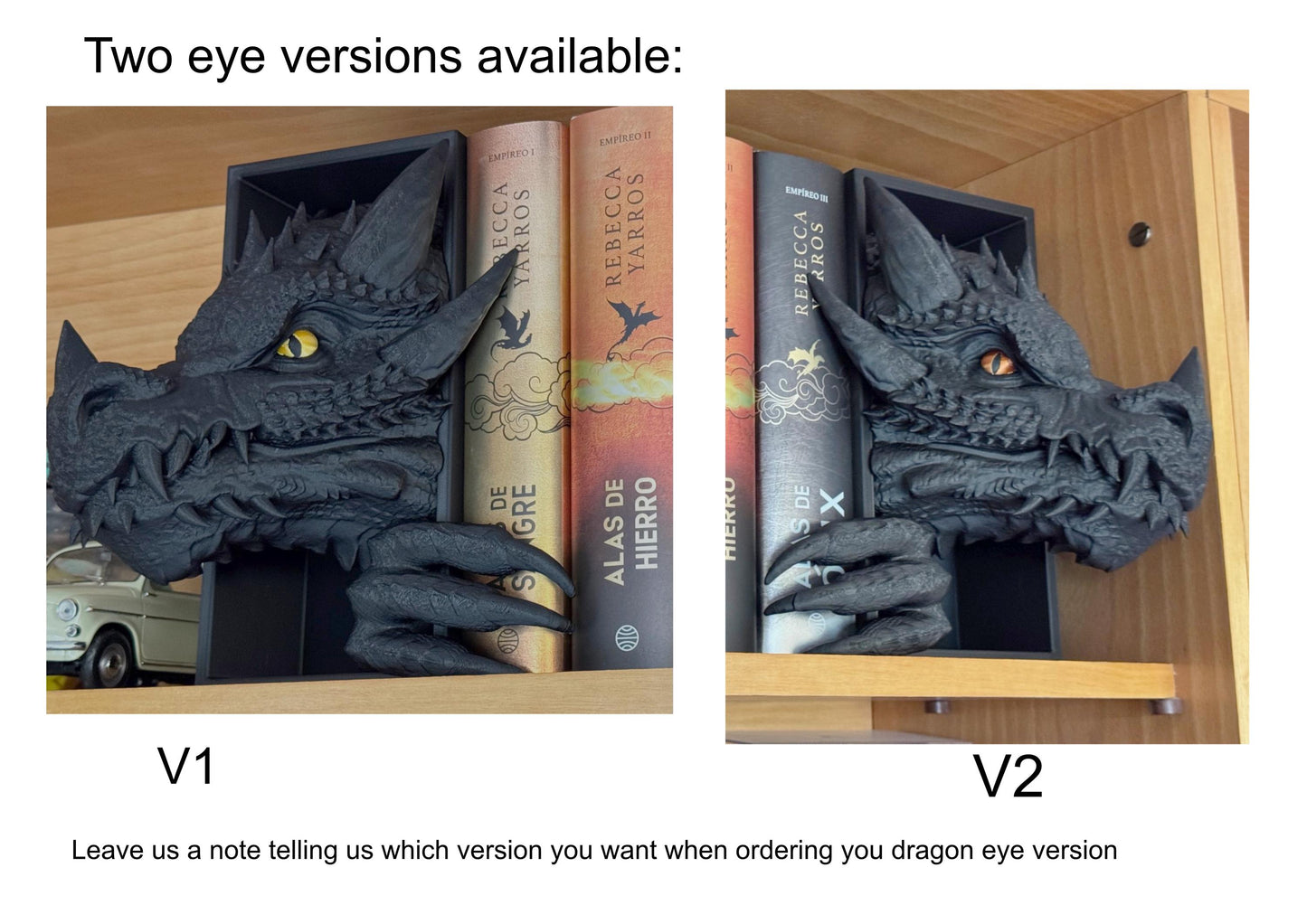 Small Dragon Book Nook – Hand-Painted Fierce Dragon Emerging | Fantasy Bookshelf Decor | Miniature Dragon Library Gift | Head + tail