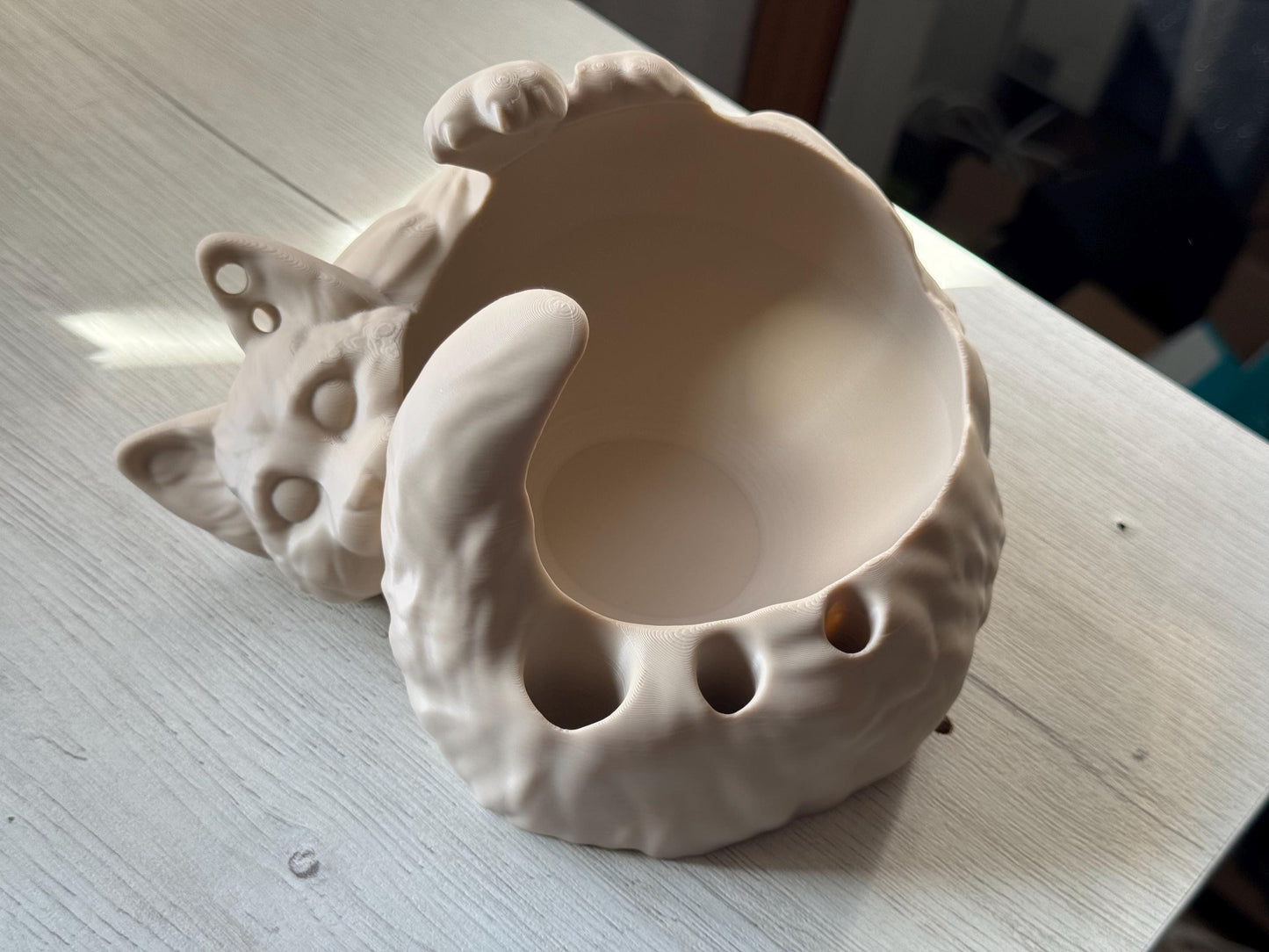 Adorable Cat Shaped Yarn Bowl, Yarn Holder, Crochet Hook Storage Holder, Knitting Needles and More