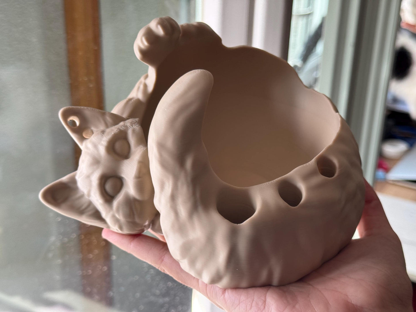 Adorable Cat Shaped Yarn Bowl, Yarn Holder, Crochet Hook Storage Holder, Knitting Needles and More