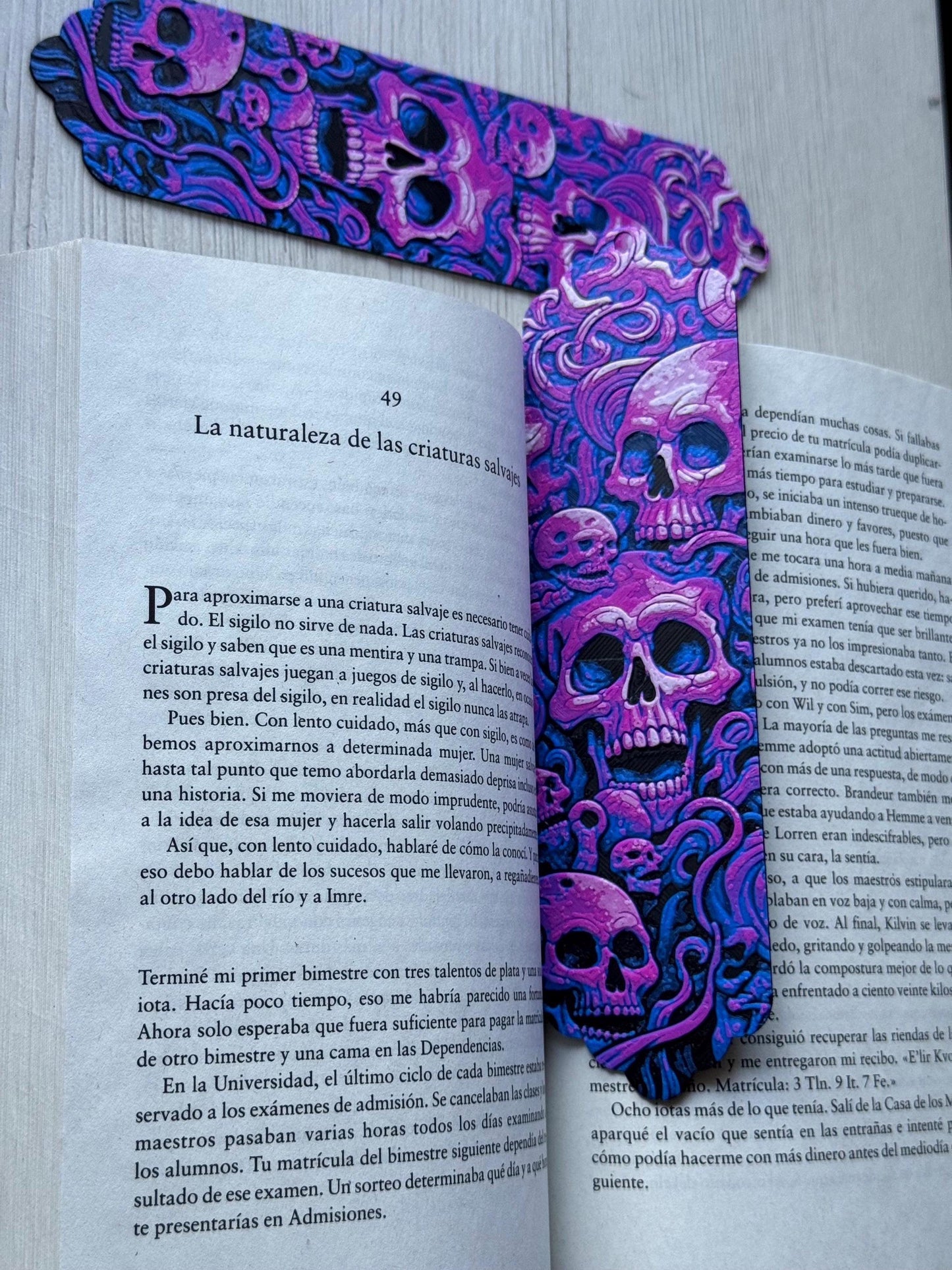 Purple Skull Bookmark Set - Fantasy Bookmark | Spring Bookmark | Reading Accessories