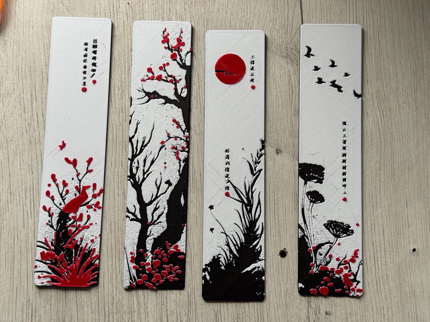 Bookmark - "Red Blossom" v2 / fantasy bookmark / autumn bookmark