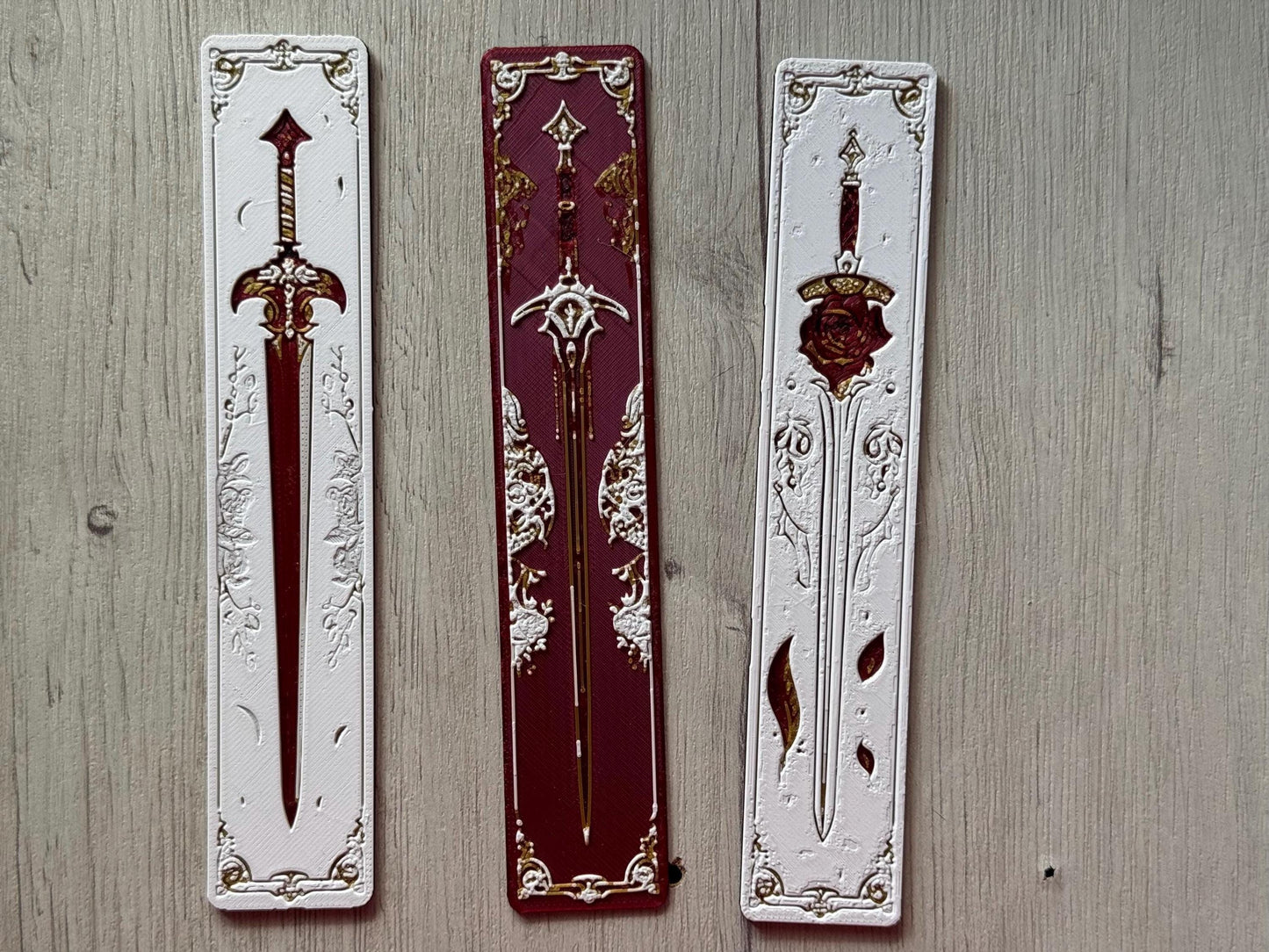 Bookmark - "Blade & Blossom" / fantasy bookmark / autumn bookmark