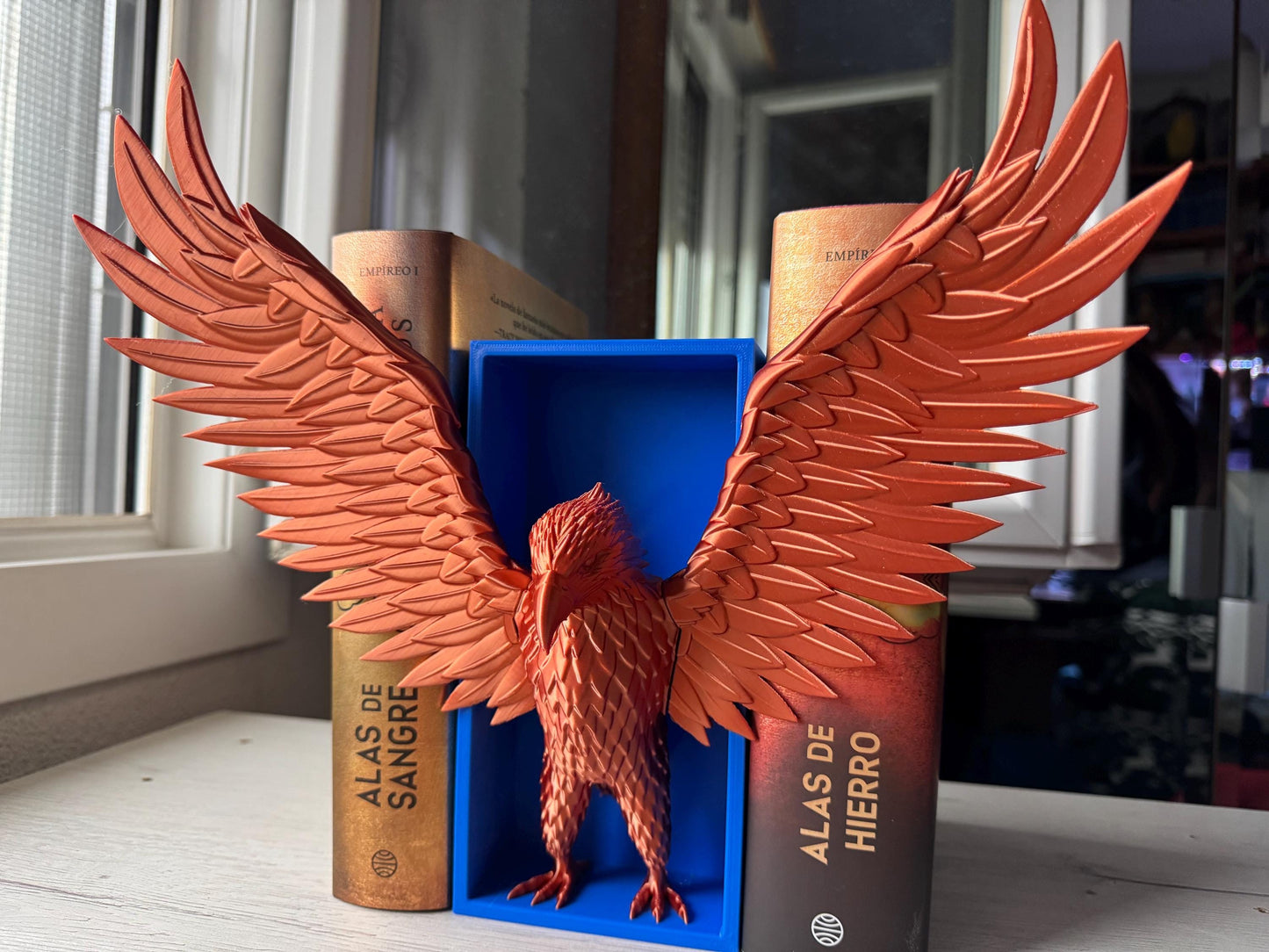 Animals emerging among books - book separator lion, book separator eagle, book separator snake, fantasy book nook, animal book nook