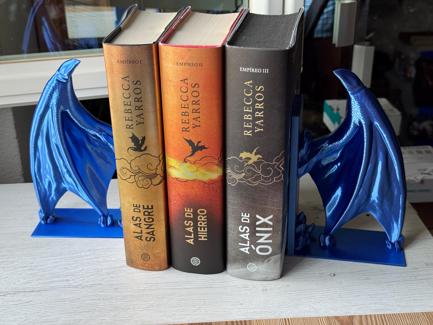 Dragon Wings Bookends – Fantasy Book Shelf Decor | 3D Printed Guardian Wings