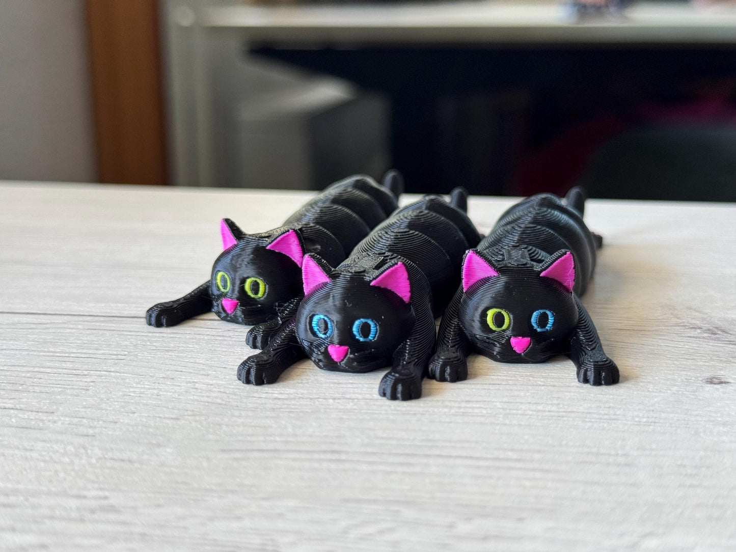 Flexi cat keychain - printed keychains in various colors, keychains for cat lovers