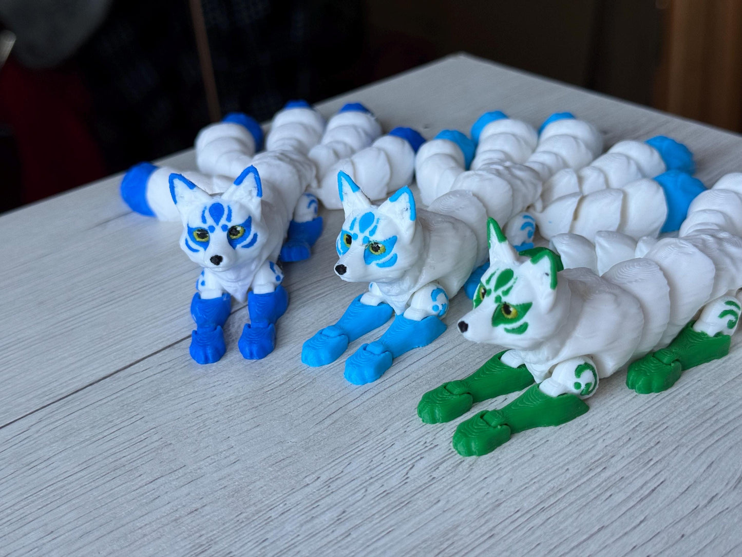 Animales flexibles - Figura articulado anti estrés / kitsune flexible / zorro ártico flexible / zorro flexible