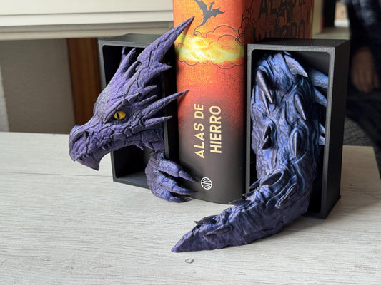 Mini sujetalibros de dragón relámpago – Decoración de fantasía pintada a mano | Regalo personalizado para amantes de los libros | Accesorio de estantería de dragón pequeño