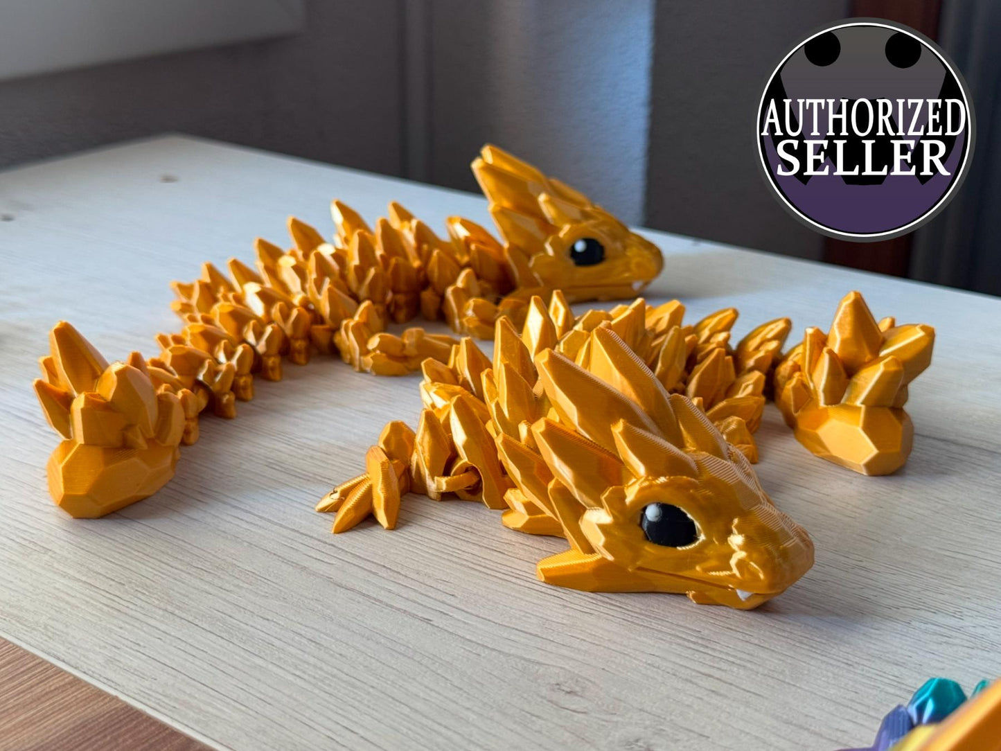 Bebé dragón de gemas articulado - regalo para amantes de los dragones, dragón impreso, figuras para escritorio