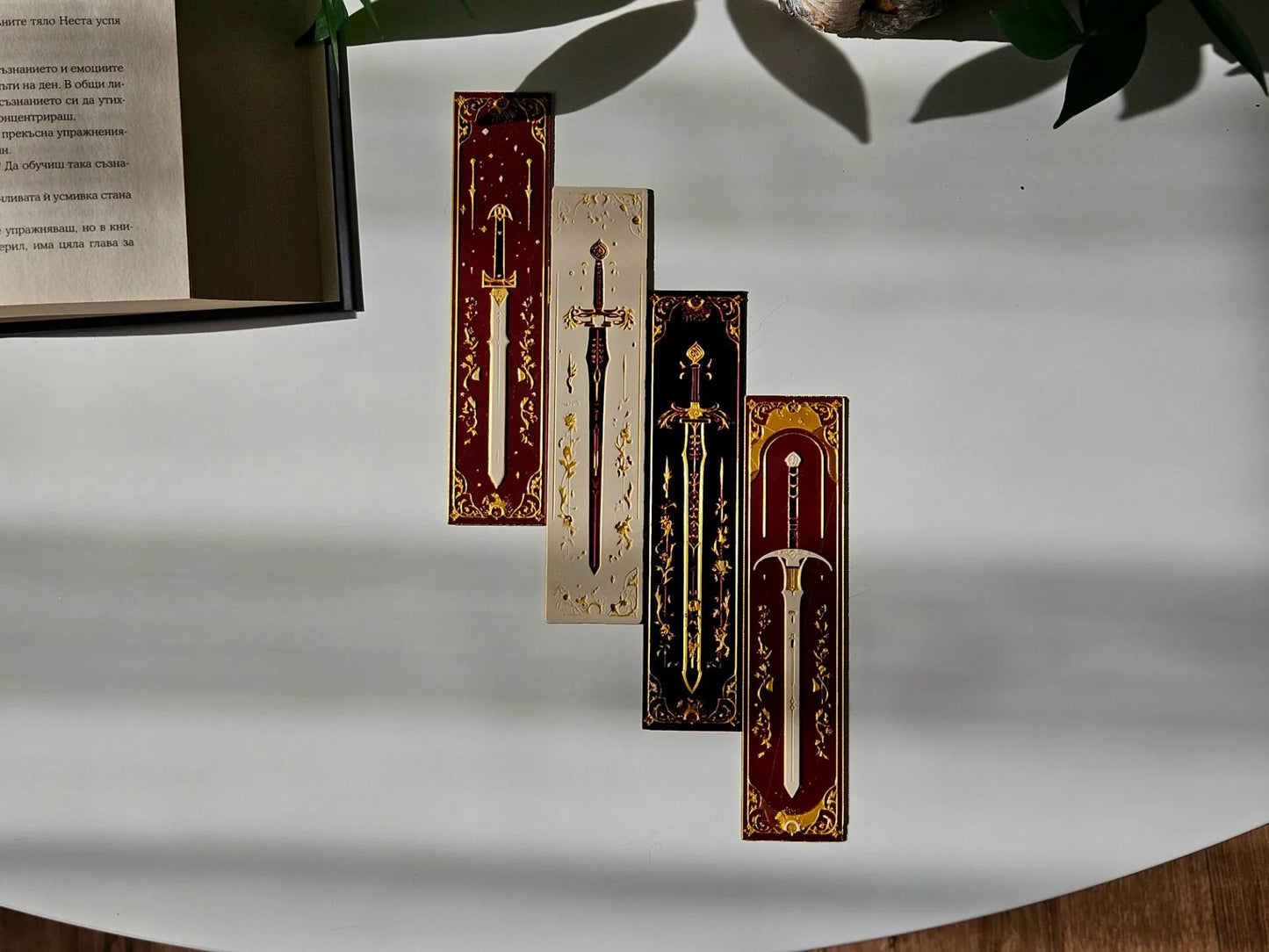 Bookmark - "Elven blades" / fantasy bookmark / autumn bookmark