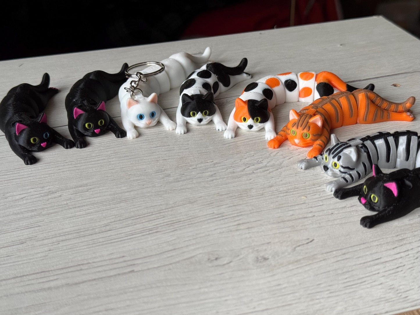 Flexi cat keychain - printed keychains in various colors, keychains for cat lovers