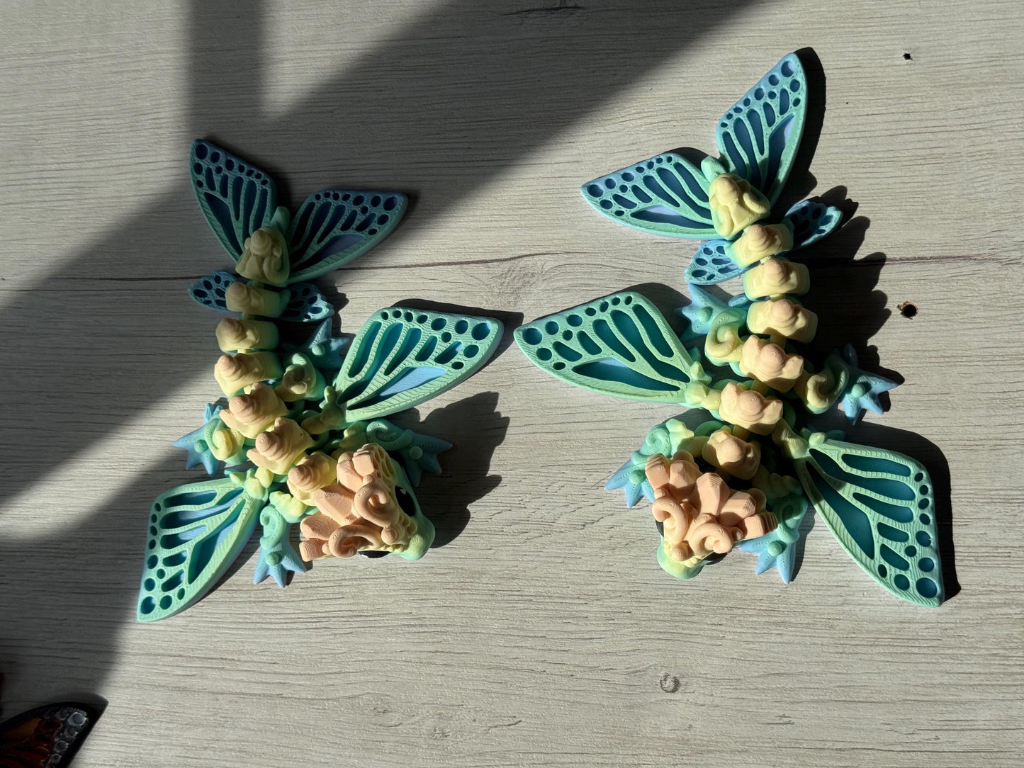 Baby dragon butterfly - gift for dragon lovers, printed dragon, figurines for desk