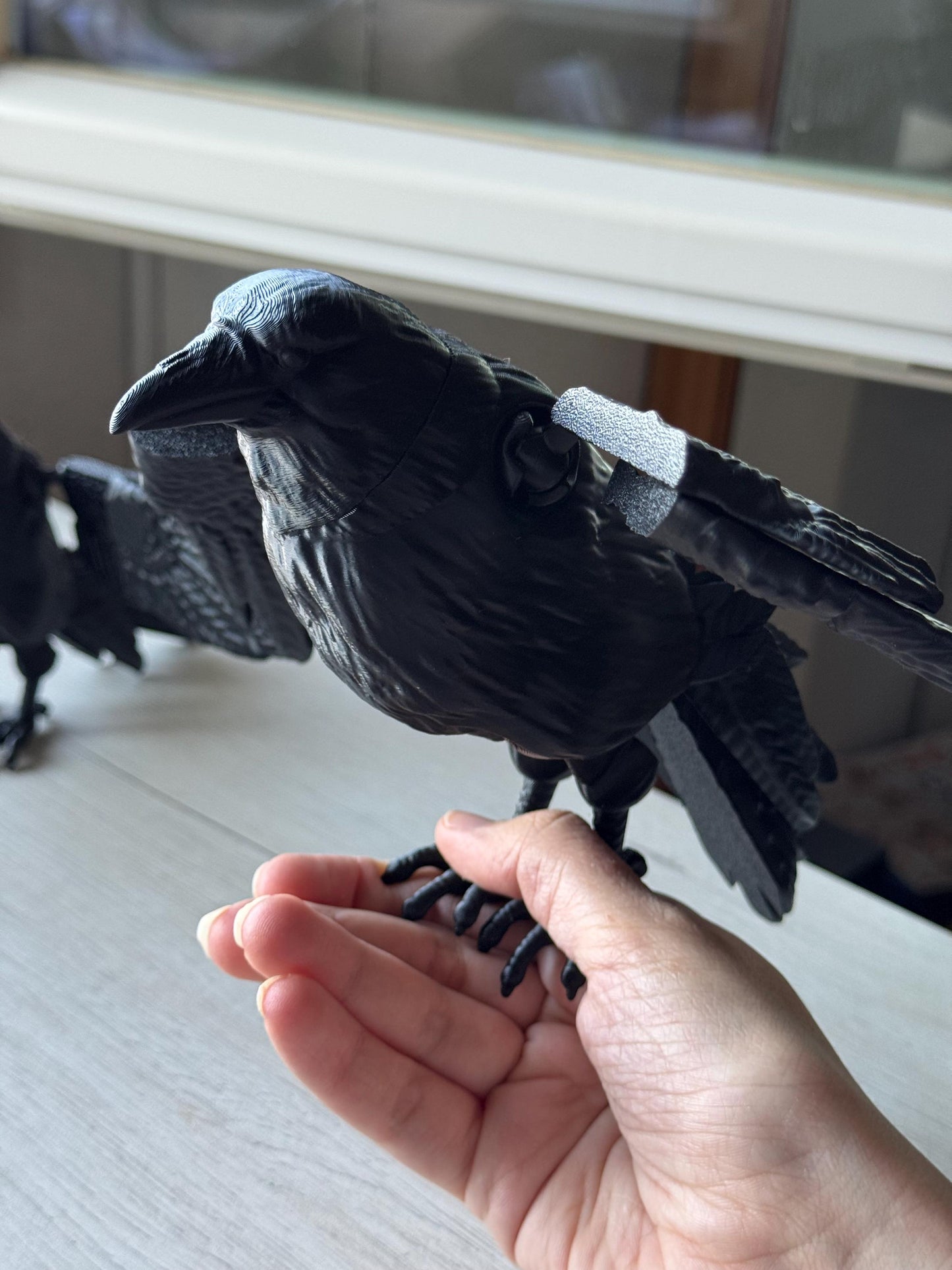 Articulated Raven Figure | Gothic Decor | Fantasy Desk Decor | Raven Collector Gift