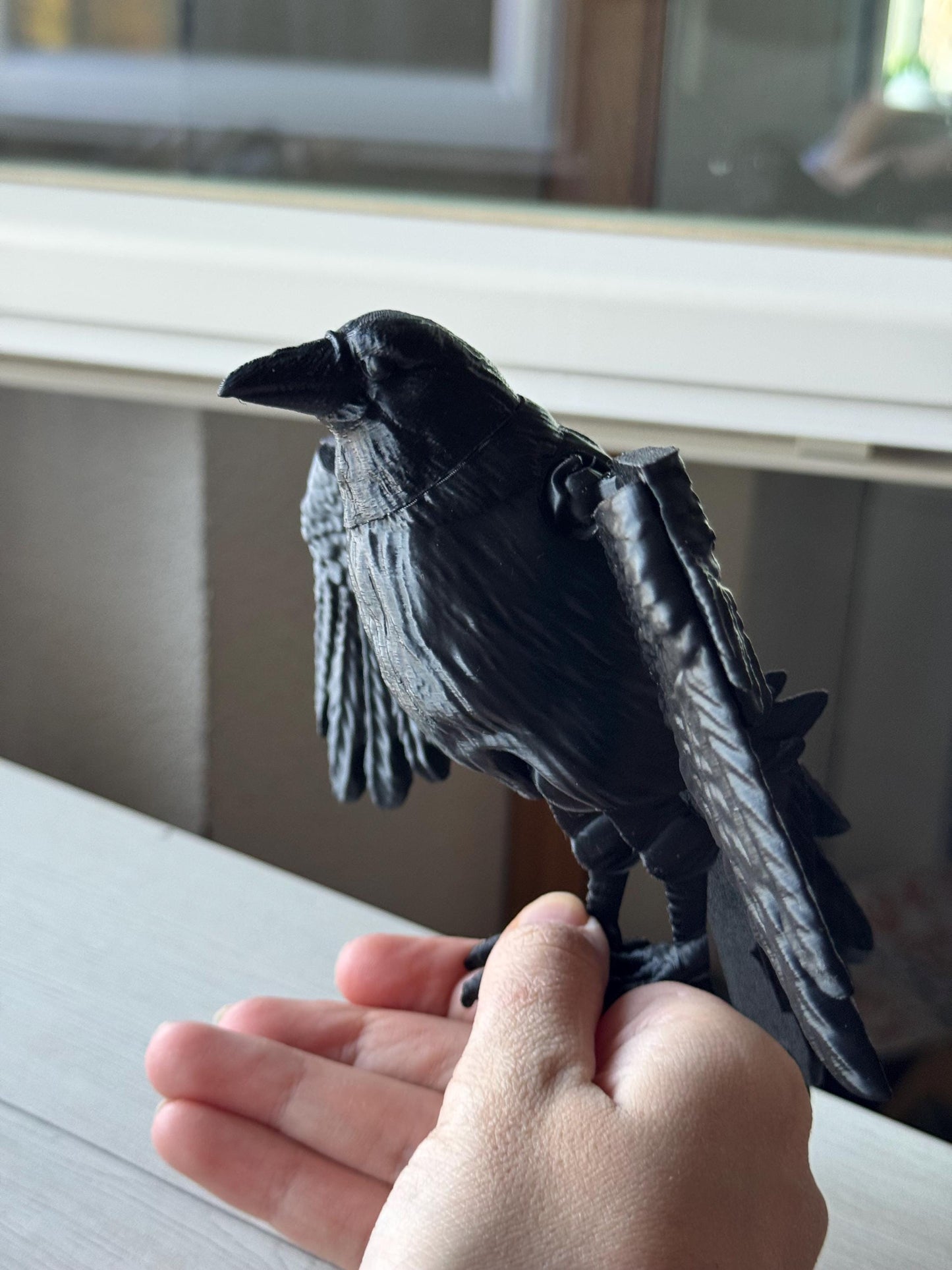 Articulated Raven Figure | Gothic Decor | Fantasy Desk Decor | Raven Collector Gift