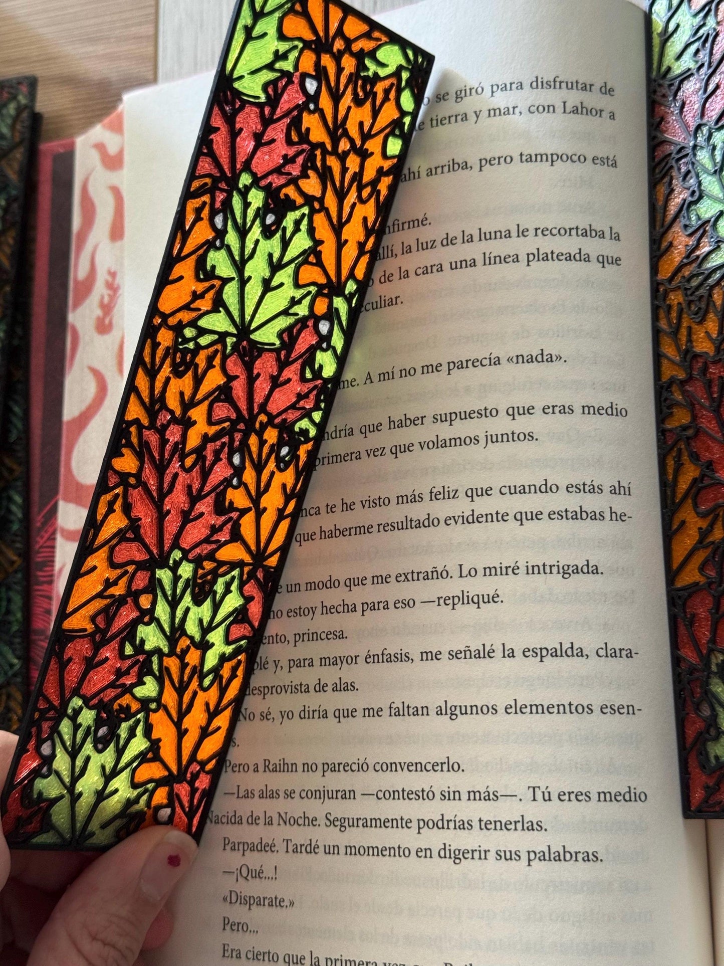Fall Leaf Bookmark – Stained Glass Effect | 3D Printed Autumn Bookmark | Cute Gift for Book Lovers & Teachers