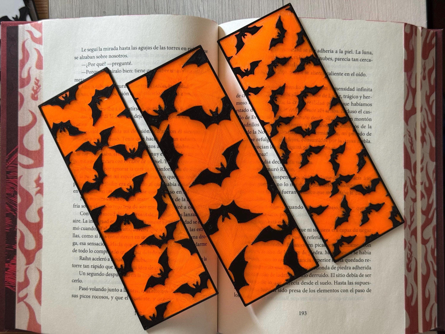 at Bookmark – Stained Glass Effect 3D Printed Bookmark | Spooky Cute Halloween Gift | Translucent PLA | Gift for Book Lovers and Readers
