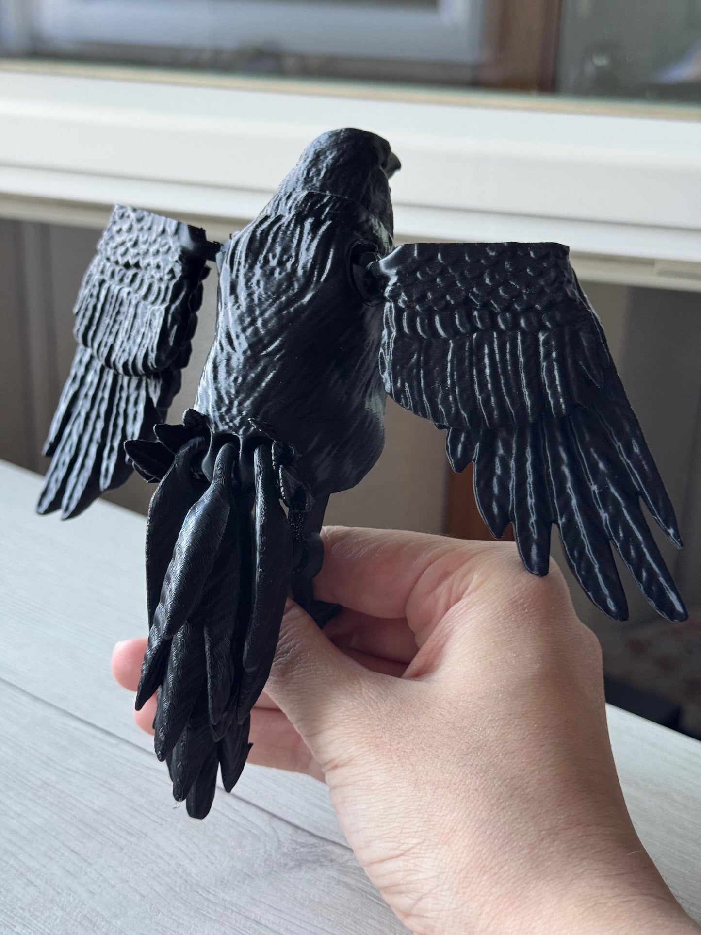 Articulated Raven Figure | Gothic Decor | Fantasy Desk Decor | Raven Collector Gift