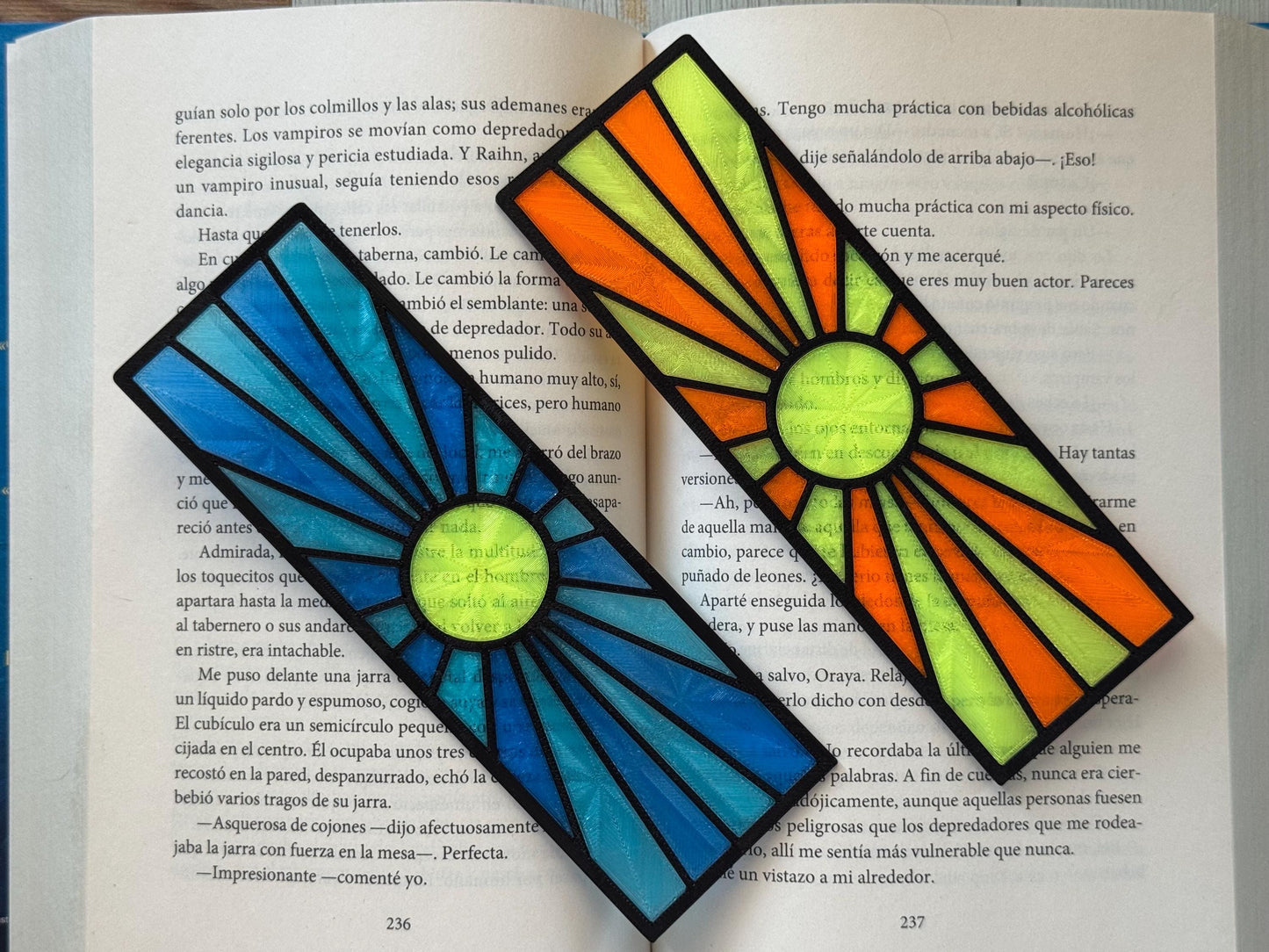 Sun bookmark - Stained Glass Effect | Translucent Plastic Bookmark | Unique Gift for Book Lovers | Colorful Summer Reading Accessory