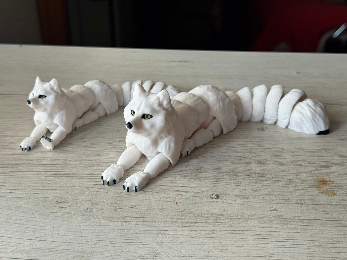 Articulated Animal Figurines – Posable Fox, Wolf, Tiger, Cheetah, Arctic Leopard | 3D Printed Figure | Flexible Animal Gift